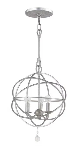 Crystorama 9225-OS Solaris 3-Light Mini Chandelier in Olde Silver - Picture 1 of 2