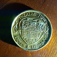 Mardi Gras Doubloon: K of C Theatre Tunes 1975 Aluminum Gold