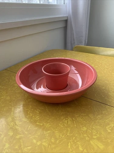 Fiesta Flamingo Pink Chip and Dip Bowl Set