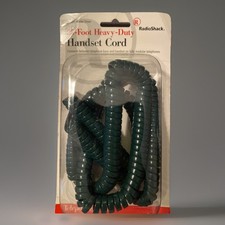 Vintage RadioShack 25 Phone Handset Cord 279-287 Hunter Green Heavy-Duty Sealed
