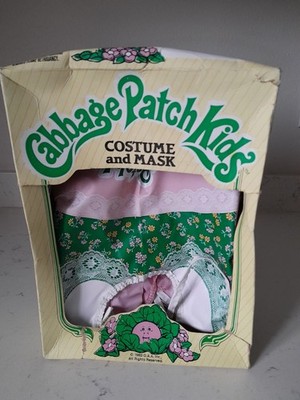 Vintage 1983 Cabbage Patch Halloween Costume Blonde Tiny Tot 3-5 Dress & Box 