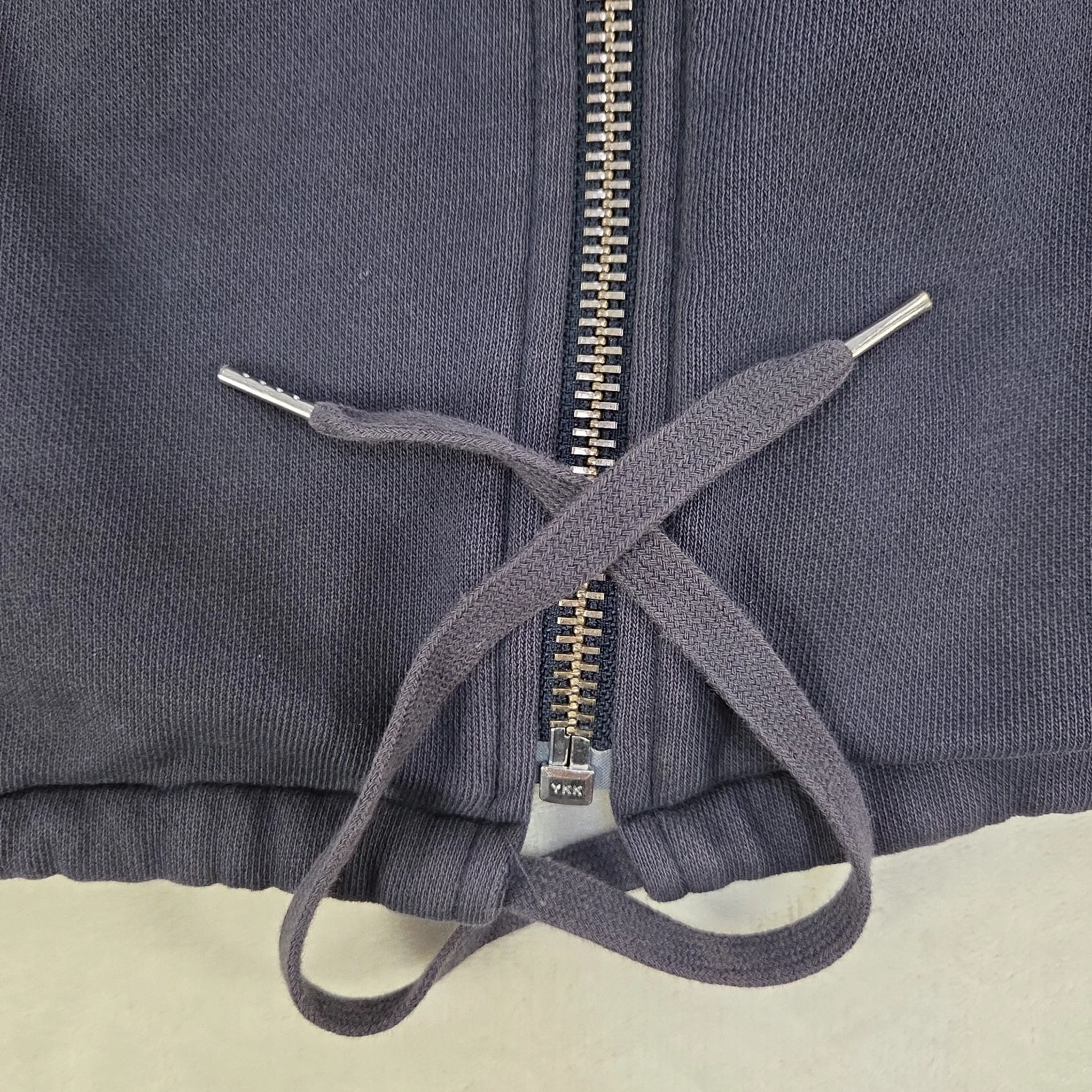 Acne Studios Denzel Bomber Jacket Mens XL Navy Blue Full Zip Drawstring Stained image 4