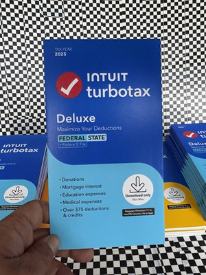 #ad TurboTax Deluxe Desktop 2025 Federal amp; State Tax Return Product Key Card Desktop $38.99
