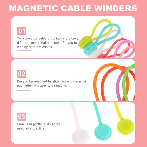 12 Pcs Mobile Phone Headset Winder Miss Cable Holder Storage Magnetic Organizer - 第 8/11 張圖片
