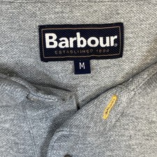 Barbour Polo Shirt Mens Medium Gray Short Sleeve Embroidered Logo Casual Classic