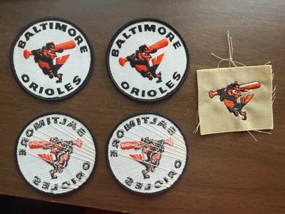 Lot of 5 Vintage Baltimore Oriole Patches Swinging Bird Logo 1970s 1980s MLB