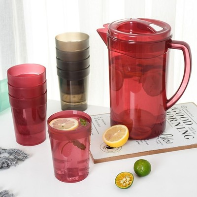 Hohe Qualität Fiberglas Pitche Groß Saft behälter Set Kühle Wasser flasche