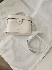 Coach Leather Crossbody Bag Cream Small Size 8.2 x 5.2 x 3.8 Inch
