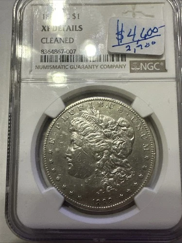 1889-CC $1 MORGAN SILVER XF Detailed Cleaned
