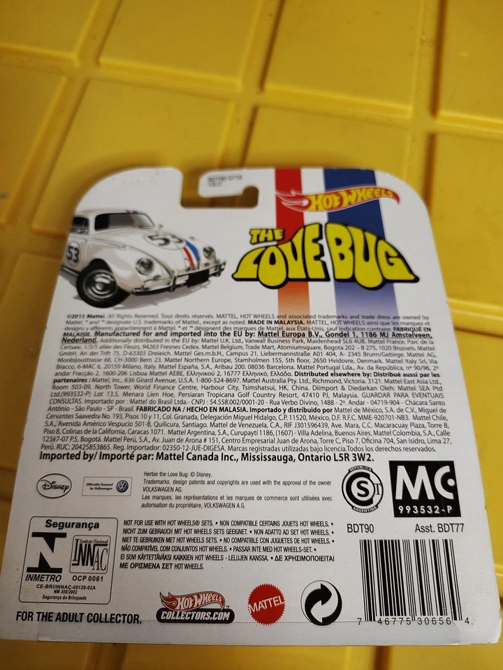Hot Wheels 2014 Retro Entertainment Herbie The Love Bug Volkswagen Beetle Foto 4 de 4