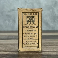 Antique Atlas Shoe Nails No 3 Brass Cobbler Shoemaker Nails Mostly Full USA