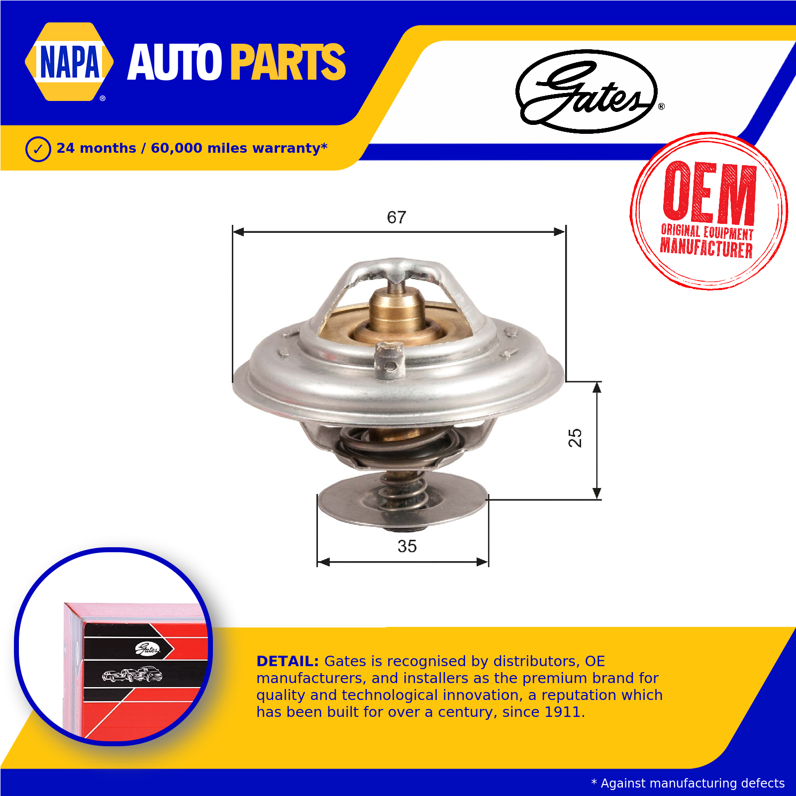 Coolant Thermostat fits VW TOUAREG 7L 3.2 4.2 02 to 06 Gates 022121113 Quality
