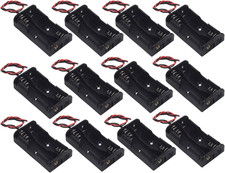 12Pcs 2 X 1.5V AA Battery Holder Case Box, 2 AA Battery Holder with Wire Leads