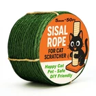 Green Natural Sisal Rope for Cat Scratcher Tree Thick 5-mm 1/5 Inch by 50 Fee...