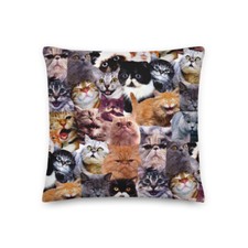 Cat Collage Pillow, Throw Pillows, gift pillow, Bedroom, cats, kittens, animals