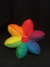 Hand Made Multiple Colored Flower Pincushion, Approx. 4.5" Diameter