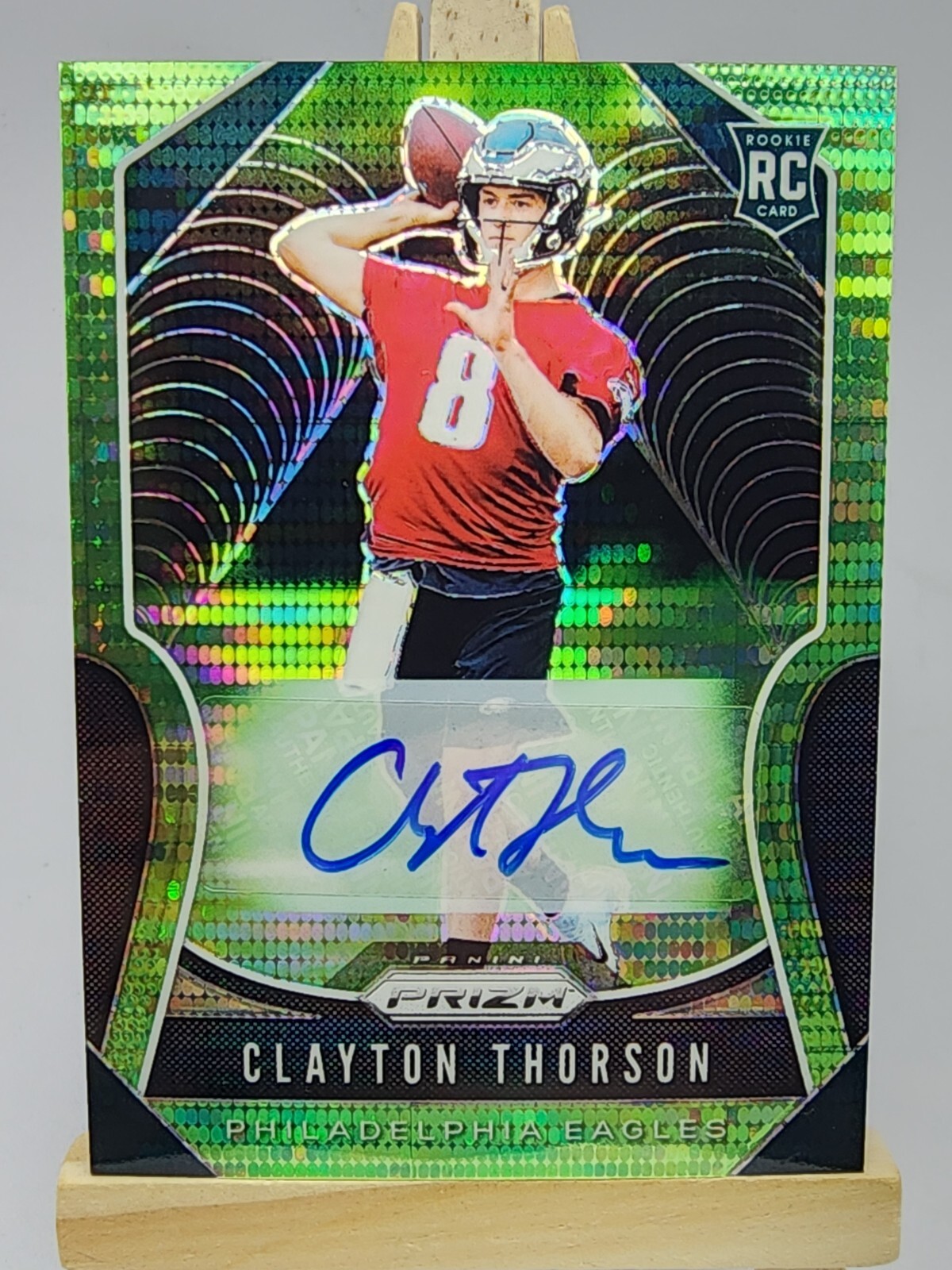 Clayton Thorson Panini Prizm #310 Autograph-Neon Green Pulsar