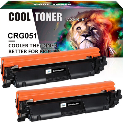 2 Pack CRG-051 Toner Cartridge For Canon ImageCLASS LBP162dw MF264dw Printer