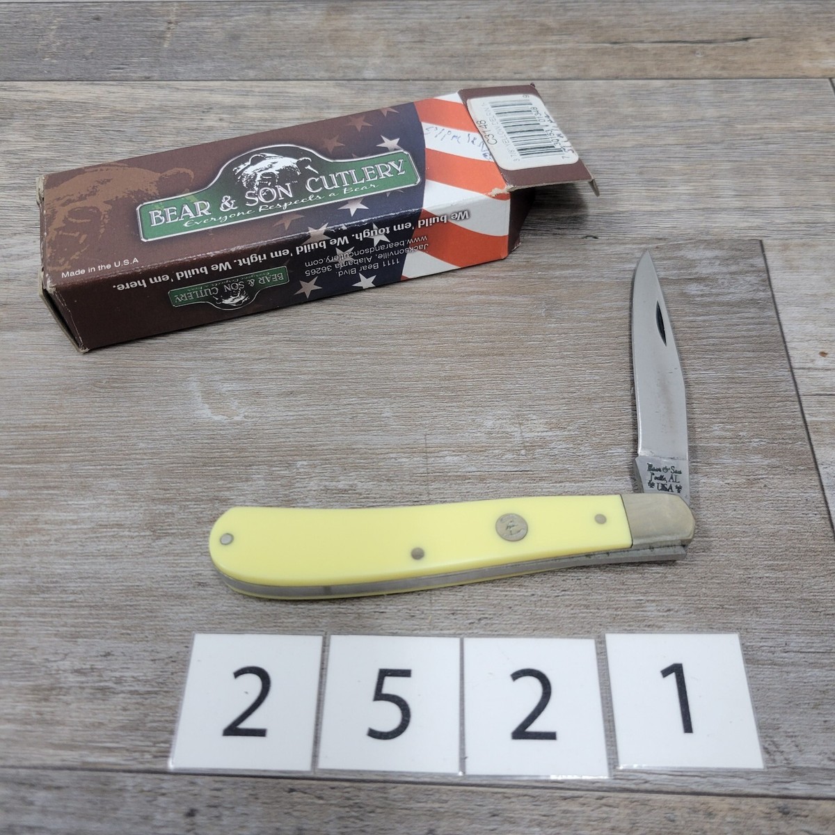 Bear & Son Slimline Trapper Taschenmesser – Klassisches Klappmesser Mit Delrin Griff In Stag-Optik