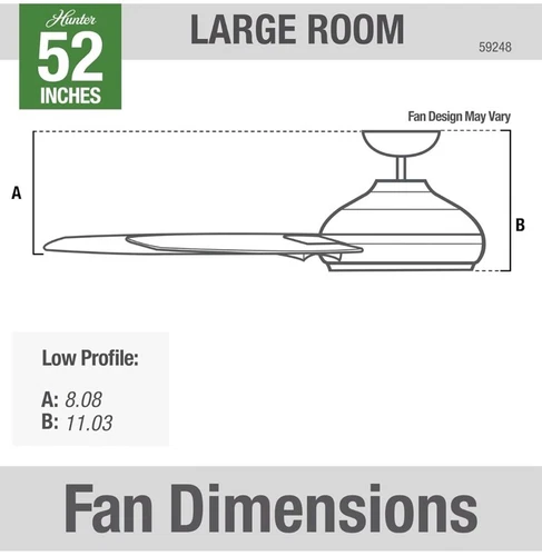 Hunter Fan Company 59248 Dempsey Indoor Low Profile Ceiling Fan With Remote - Picture 6 of 7