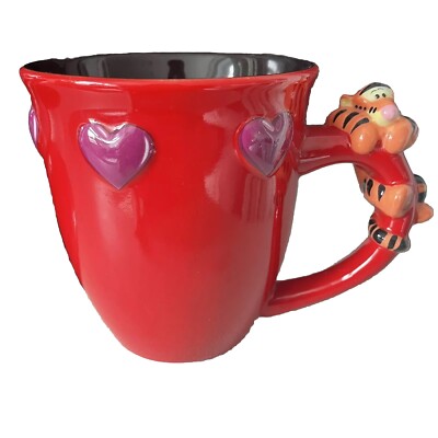 Disney Store Love Hearts Tigger Tasse Rot 3D Effekt Bounce Winnie Puuh