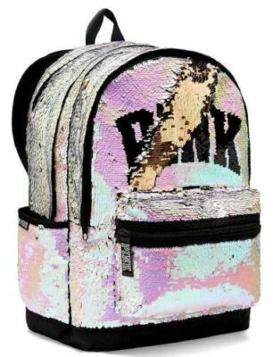 NWT Victoria\'s Secret Pink Iridescent Backpack 2017 Fashion Show NEW Victoria main image 3