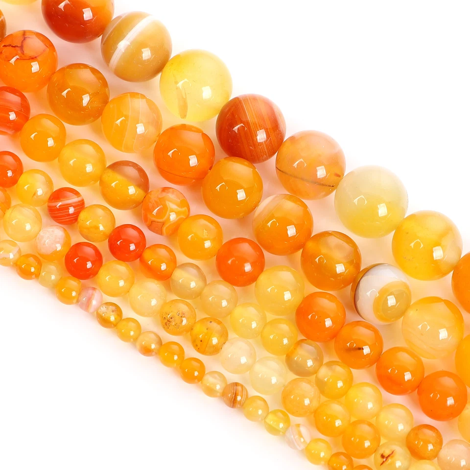 Cuentas espaciadoras redondas de piedras preciosas naturales de ágata de 4 mm 6 mm 8 mm 10 mm 12 mm para hacer joyas Foto 4 de 4