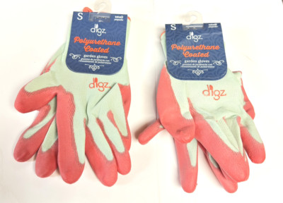 2-Pair Women's Polyurethane Coated Gardening Gloves Indoor/Outdoor  Small Digz