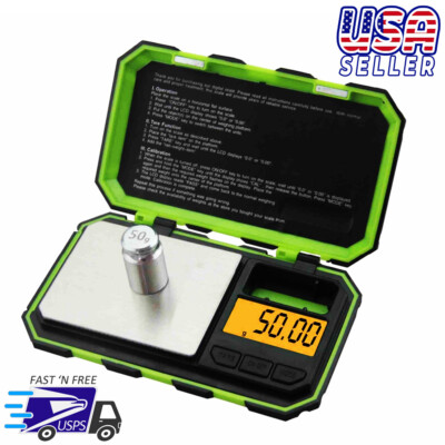 GREEN Digital Pocket Scale 200g x 0.01g Jewelry Gold Gram Herb Karat Weight