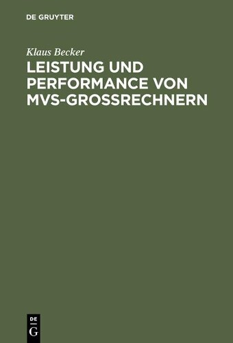 Klaus Becker Leistung Und Performance Von Mvs-gr (gebundene Ausgabe)