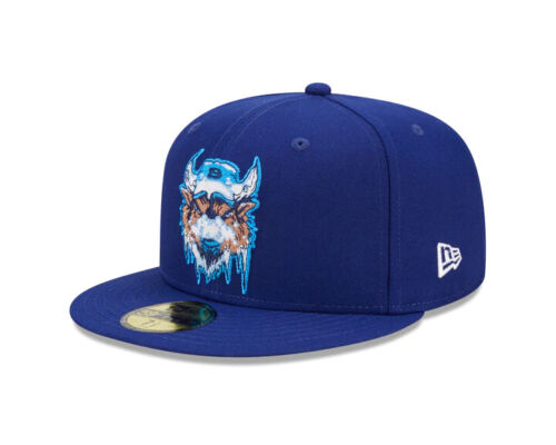 BUFFALO BISONS MiLB NEW ERA 59FIFTY MARVEL ROYAL BLUE FITTED HAT/CAP NWT - Picture 1 of 5