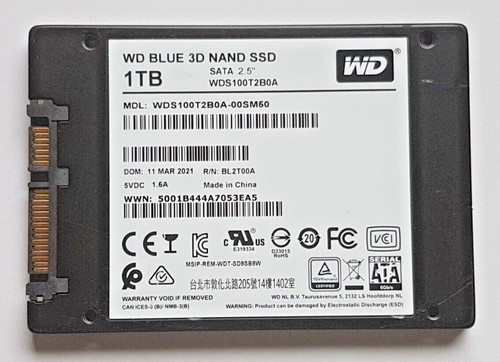 1 TB WD Blue 3D NAND SATA SSD WDS100T2B0A-00SM50 TLC 2.5" interne Festplatte