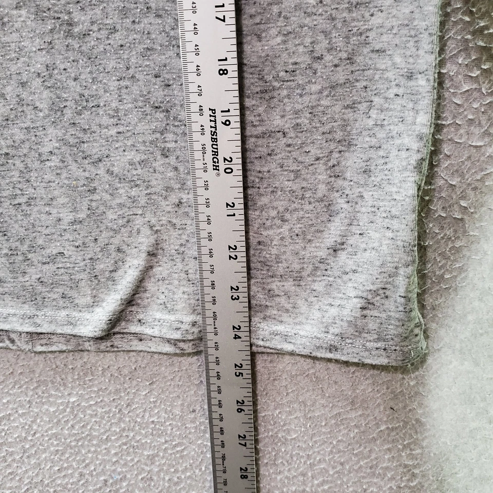 Top Mujer Decree M Gris Camisa Mezcla Lino Floral Estrás Manga Corta LEER Foto 4 de 4