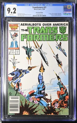 1986 MARVEL TRANSFORMERS #21  NEWSSTAND CGC 9.2  * NEW CASE GRADED ON JAN 2025 *