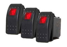 # 3 Pcs Marine Boat Trailer RV Rocker Switch ON-OFF SPST 3 Pin 1 Red LED Auto