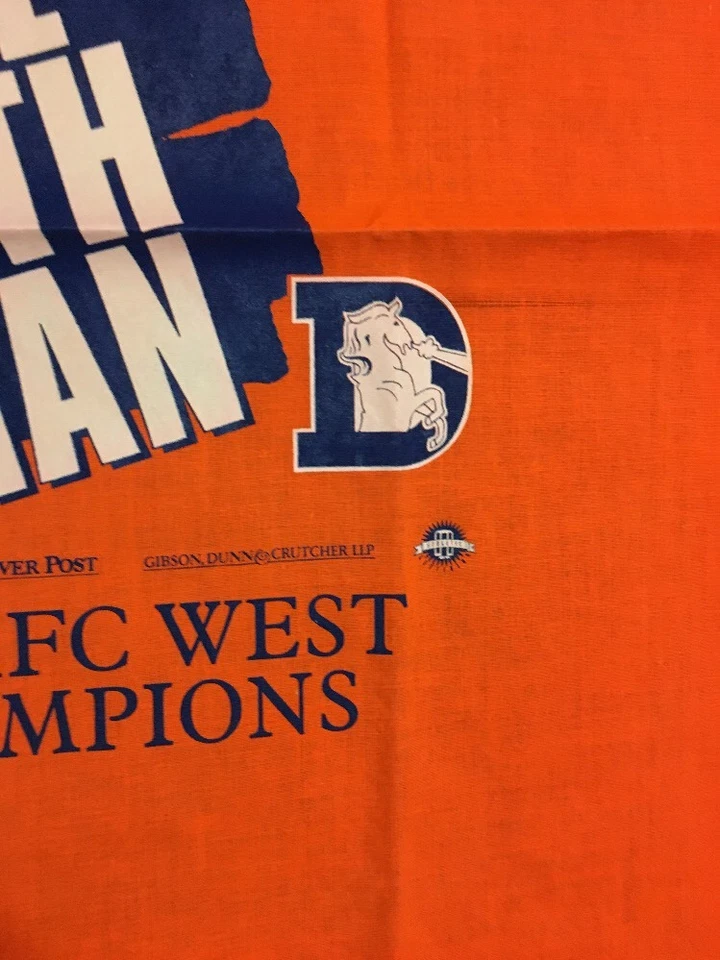 Denver Broncos "The 12th Man" Play-Off Rally Towel 1996 AFC West Champions - Image 4 of 4