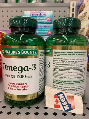 AiWaWa CA, Nature's Bounty Omega-3 Fish Oil 1200mg 120 Softgels