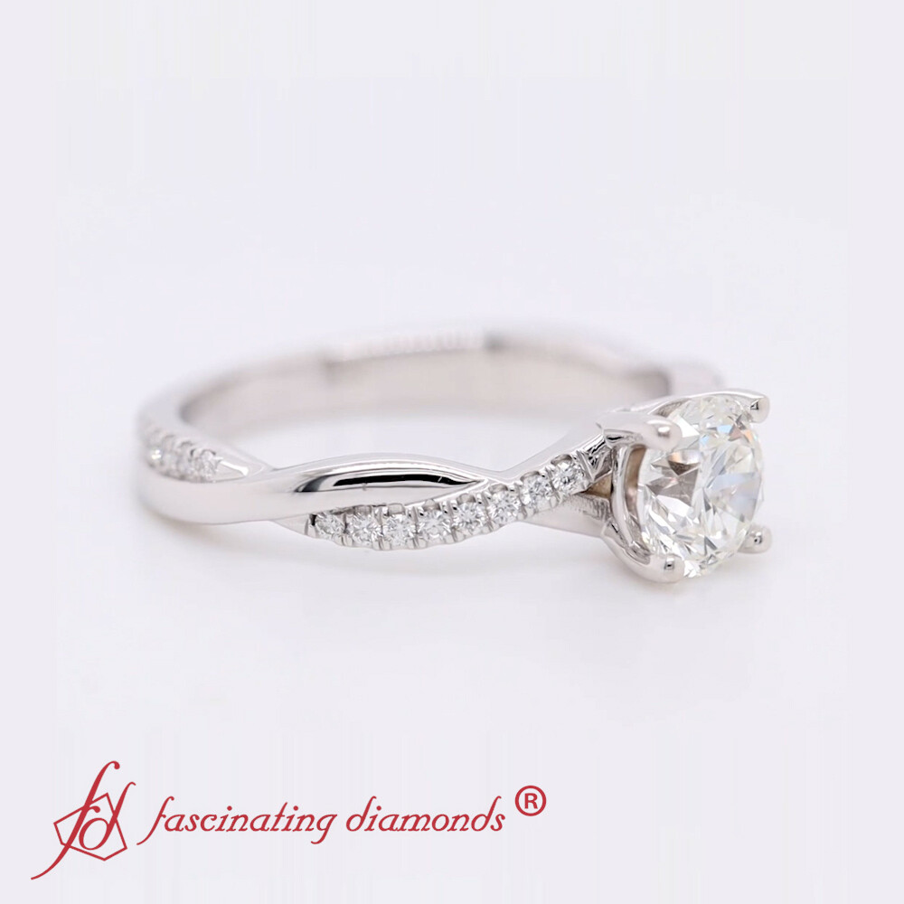 3/4 Carat Round Cut Diamond Infinity Twist Engagement Wedding Ring