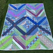 Handmade Quilt Blanket With Hand Ties 68  X 83  