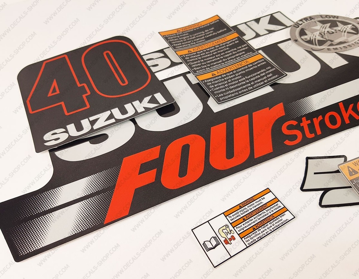 Suzuki Genuine Decal Set – DF40 Four Stroke Outboard (2003-2009) – Engine Stickers & Emblems