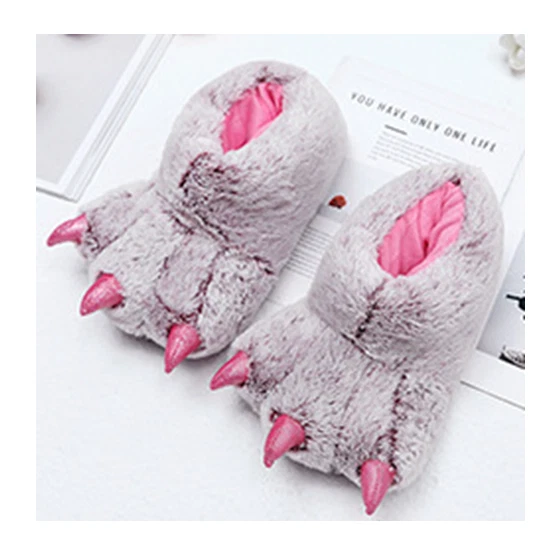 Mujeres Niñas Peluche Suave Divertido Invierno Animal Garra Pie Interior Zapatillas Foto 4 de 4