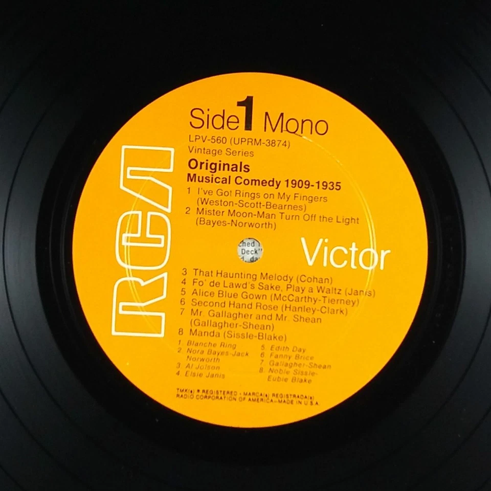 Originals Musical Comedy 1909-1935 (LPV-560) Fanny Brice Al Jolson Eddie Cantor Foto 3 de 4