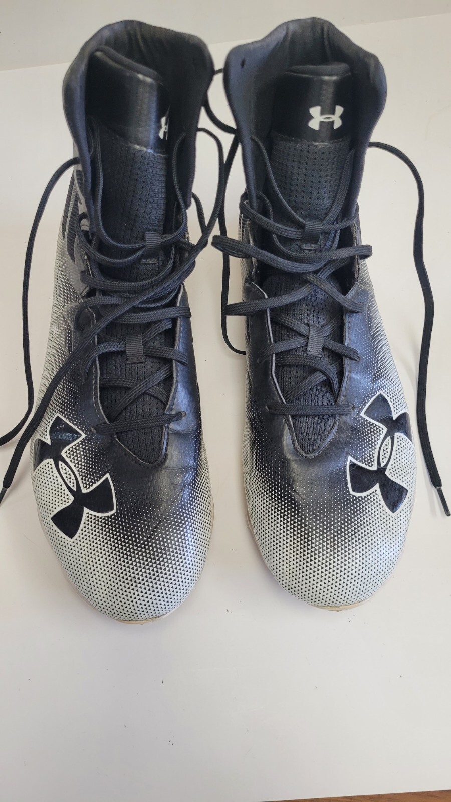Under Armour Highlight Football Cleats Size 13 Mens Black White Lace Up Logo