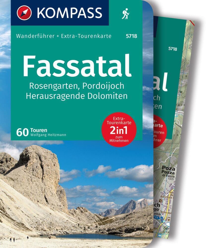 Thumbnail - Kompass Wanderführer Fassatal, Rosengarten, 60 Touren Mit