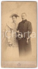 1890 ca WIEN (AUSTRIA) Ritratto di ufficiale con la moglie - Foto PIETZNER 11x21