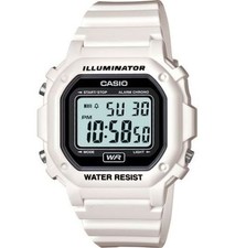 Casio F108WHC-7A, Chronograph Watch, White Resin, Alarm, 7 Year Battery, NEW