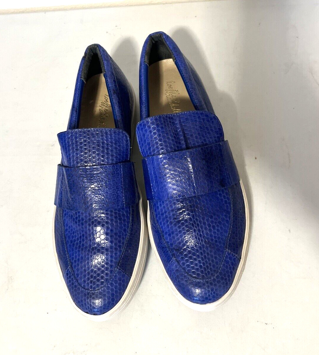 Loeffler Randall Python  Sapphire Blue Flats Loaf… - image 2