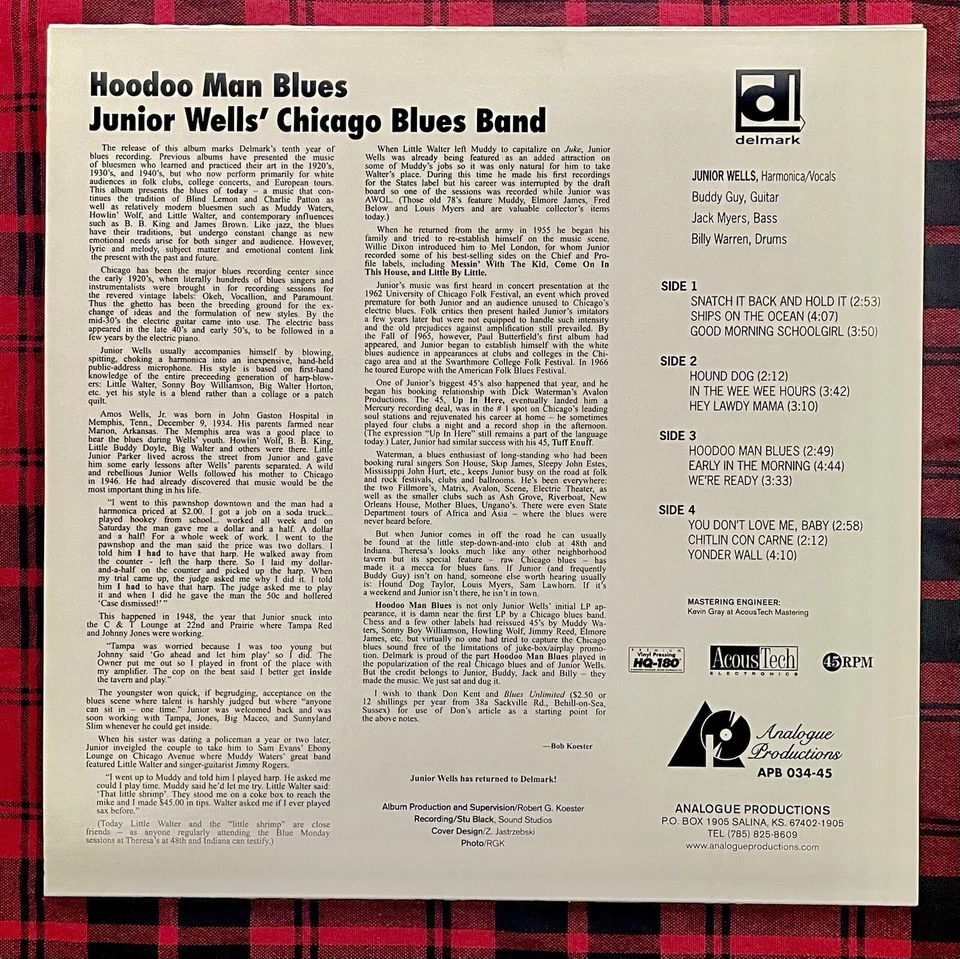 Junior Wells Hoodoo Man Blues 2020 Lmt 200g Double Vinyl Record LP Foto 2 de 4
