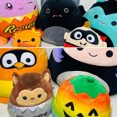 Squishmallow Halloween 18  Madeleine Witch Candycorn Penguin Werewolf Reese s