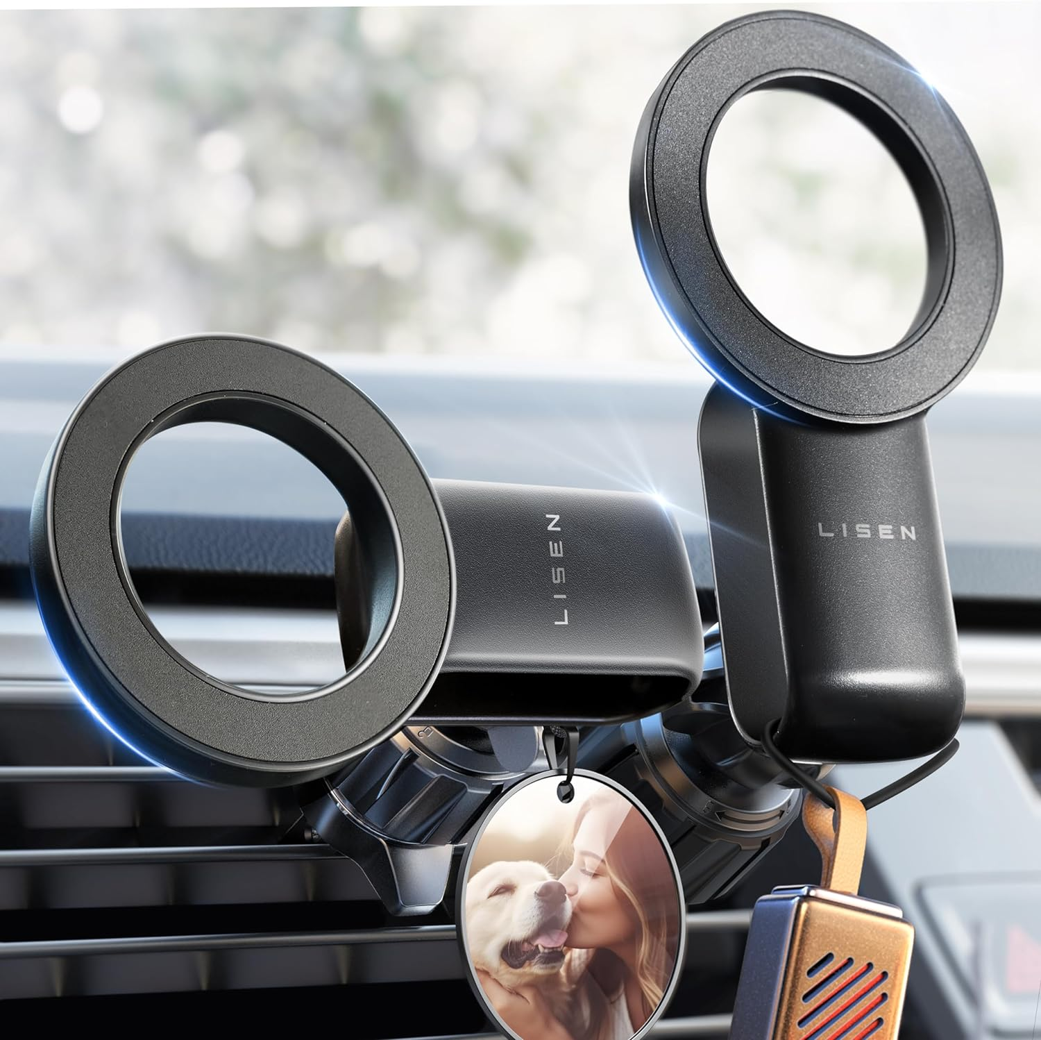 Fits Iphone 16 15 Magsafe Car Mount - [30 Super Magnets] Magnetic Car Phone Moun